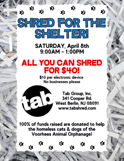 Shred for the Shelter @ TAB Shredding | Berlin Township | New Jersey | United States